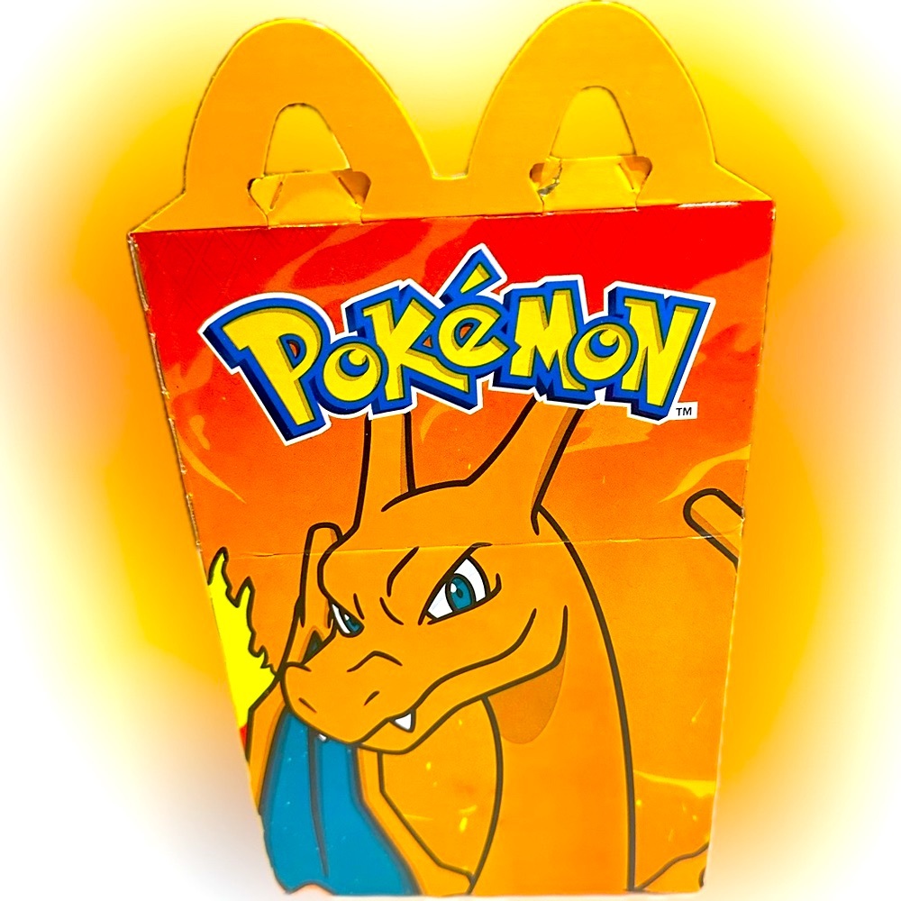2025 MCDONALDS POKEMON CHARIZARD HAPPY MEAL BOX ONLY BLUE ORANGE PROMO PREMIUM